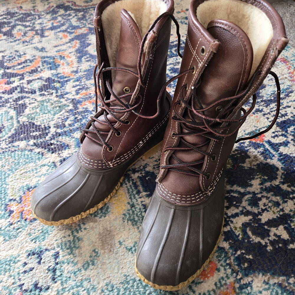 Women's Brown Shearling Lined Duck Boots